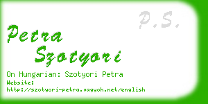 petra szotyori business card